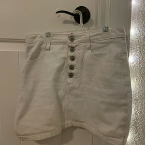 john galt (brandy melville) mini white denim skirt